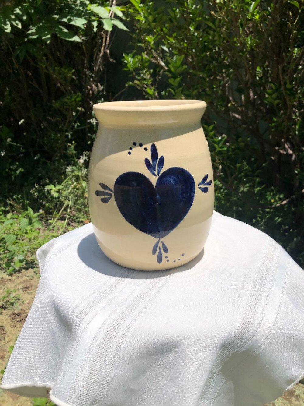 Ceramic Marshall Pottery Vase with Painted Heart